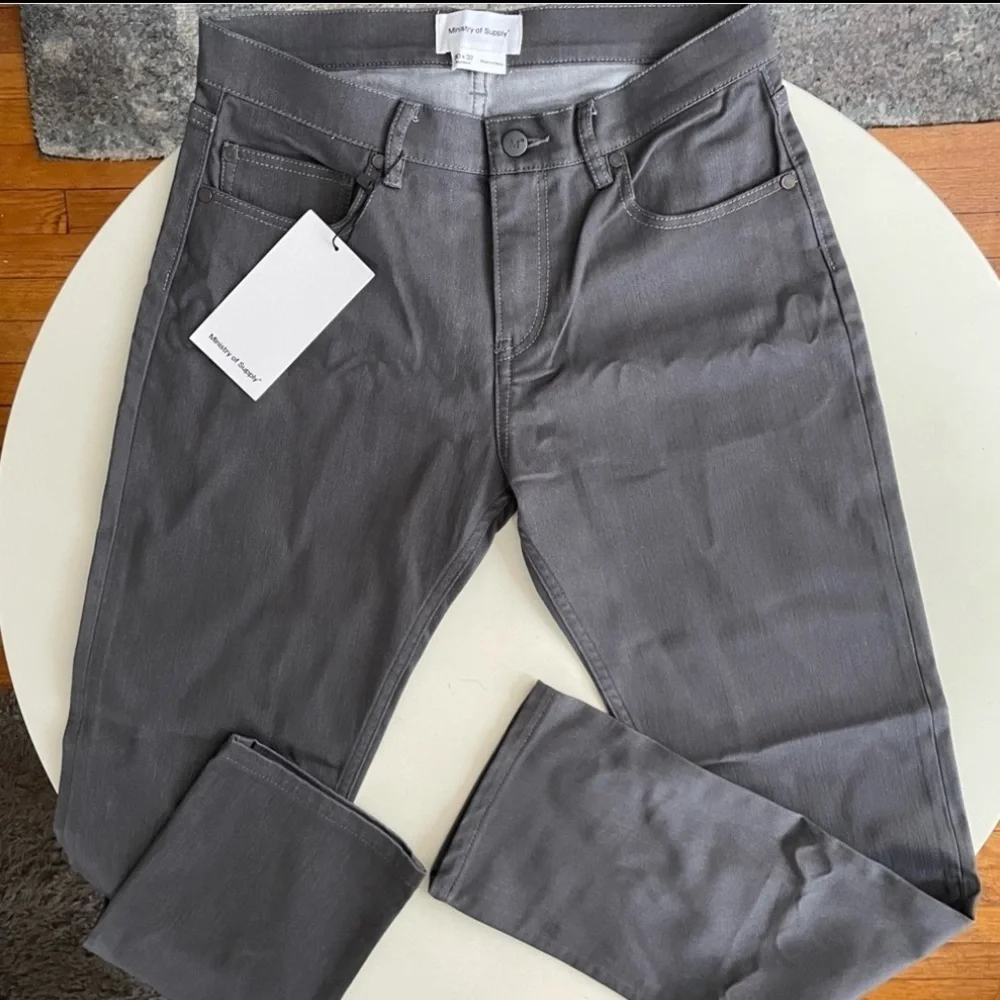 Ministry of Supply Men’s Chroma Denim Jean Gray 30x32 Standard Fit New